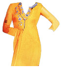 Yellow Chiffon Suit- Indian Semi Party Dress