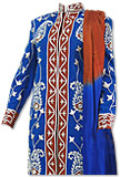 Royal Blue/Brown Sherwani Suit- Pakistani Wedding Dress