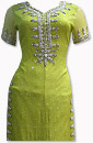 Parrot Green Crinkle Chiffon Suit 