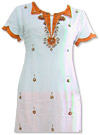 White/Orange Georgette Suit - Indian Dress