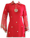 Red Chiffon Suit- Indian Semi Party Dress