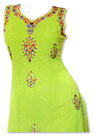 Parrot Green Chiffon Suit- Indian Semi Party Dress