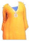 Orange/Blue Georgette Trouser Suit- Indian Semi Party Dress