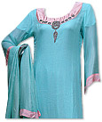 Turquoise Chiffon Suit - Indian Semi Party Dress