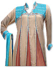 Beige/Brown Chiffon Suit - Indian Semi Party Dress
