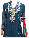 Dark Turquoise Chiffon Suit- Indian Dress