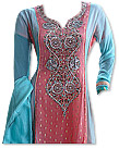 Tea Pink/Turquoise Chiffon Suit