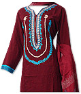 Maroon/Turquoise Marina Suit- Pakistani Casual Dress