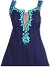 Navy Blue/Turquoise Georgette Suit- Indian Semi Party Dress