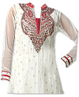 White Chiffon Jamawar Suit  