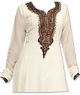 White Chiffon Suit- Indian Semi Party Dress