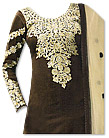 Dark Brown/Cream Georgette Suit - Indian Semi Party Dress