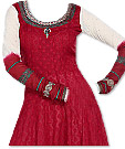 Red/Off-white Jamawar Suit- Indian Dress
