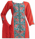 Orange/Green Georgette Trouser Suit - Pakistani Casual Clothes