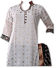 Off-white/Black Chiffon Jamawar Suit - Indian Dress