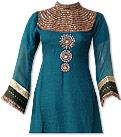 Teal Chiffon Suit - Indian Semi Party Dress