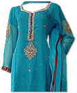 Turquoise Crinkle Chiffon Suit 