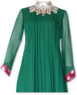 Dark Green Crinkle Chiffon Suit 