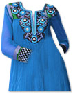 Turquoise Chiffon Suit  - Indian Semi Party Dress