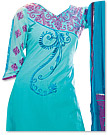 Light Turquoise Georgette Suit - Indian Semi Party Dress