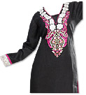 Black/Hot Pink Chiffon Suit - Pakistani Casual Dress