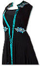 Black/Turquoise Chiffon Suit - Indian Semi Party Dress