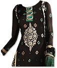 Black/Sea Green Chiffon Suit- Indian Dress