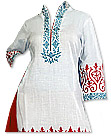 White/Red Georgette Suit- Pakistani Casual Dress