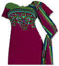 Magenta/Green Georgette Suit - Indian Semi Party Dress