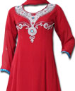 Red Chiffon Suit - Indian Semi Party Dress