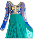 Sea Green Chiffon Suit- Indian Semi Party Dress