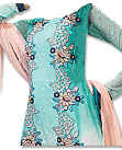 Turquoise/Peach Chiffon Suit - Indian Dress