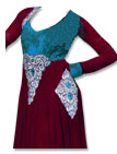 Maroon Chiffon Suit- Indian Semi Party Dress