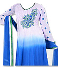 Royal Blue/White Chiffon Suit- Indian Dress