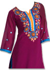 Magenta/Blue Georgette Suit  - Pakistani Casual Dress