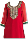 Red/Green Georgette Suit - Indian Semi Party Dress