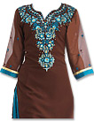  Brown/Turquoise Georgette Suit - Indian Dress