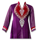 Dark Purple Chiffon Suit - Indian Dress