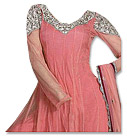 Peach Chiffon Suit- Indian Semi Party Dress