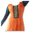 Orange/Blue Georgette Suit- Indian Semi Party Dress