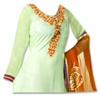 White/Orange Georgette Suit- Indian Semi Party Dress