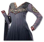 Grey/Black Chiffon Suit- Indian Semi Party Dress