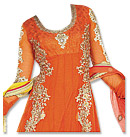 Orange Chiffon Suit- Indian Semi Party Dress