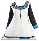 White/Blue Georgette Suit- Indian Semi Party Dress