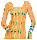 Orange Chiffon Suit- Indian Semi Party Dress