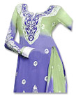 Blueberry/Light Green Chiffon Suit - Indian Semi Party Dress