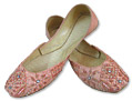 Ladies khussa- Peach   - Pakistani Khussa Shoes