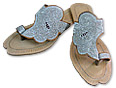 Ladies Slip-on khussa- Silver- Pakistani Khussa Shoes