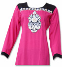 Hot Pink Linen Suit - Pakistani Casual Dress