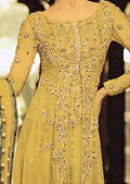 Golden Chiffon Suit- Pakistani Party Wear Dress